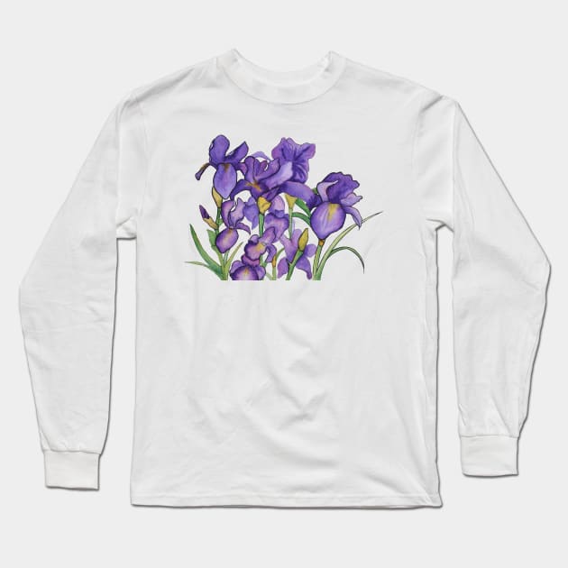 Pretty Purple Petals Long Sleeve T-Shirt by Kirsty Topps